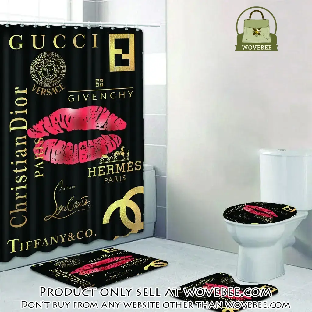 Gucci dior hermes chanel lips fashion limited luxury brand bathroom set home decor wvb4657365
